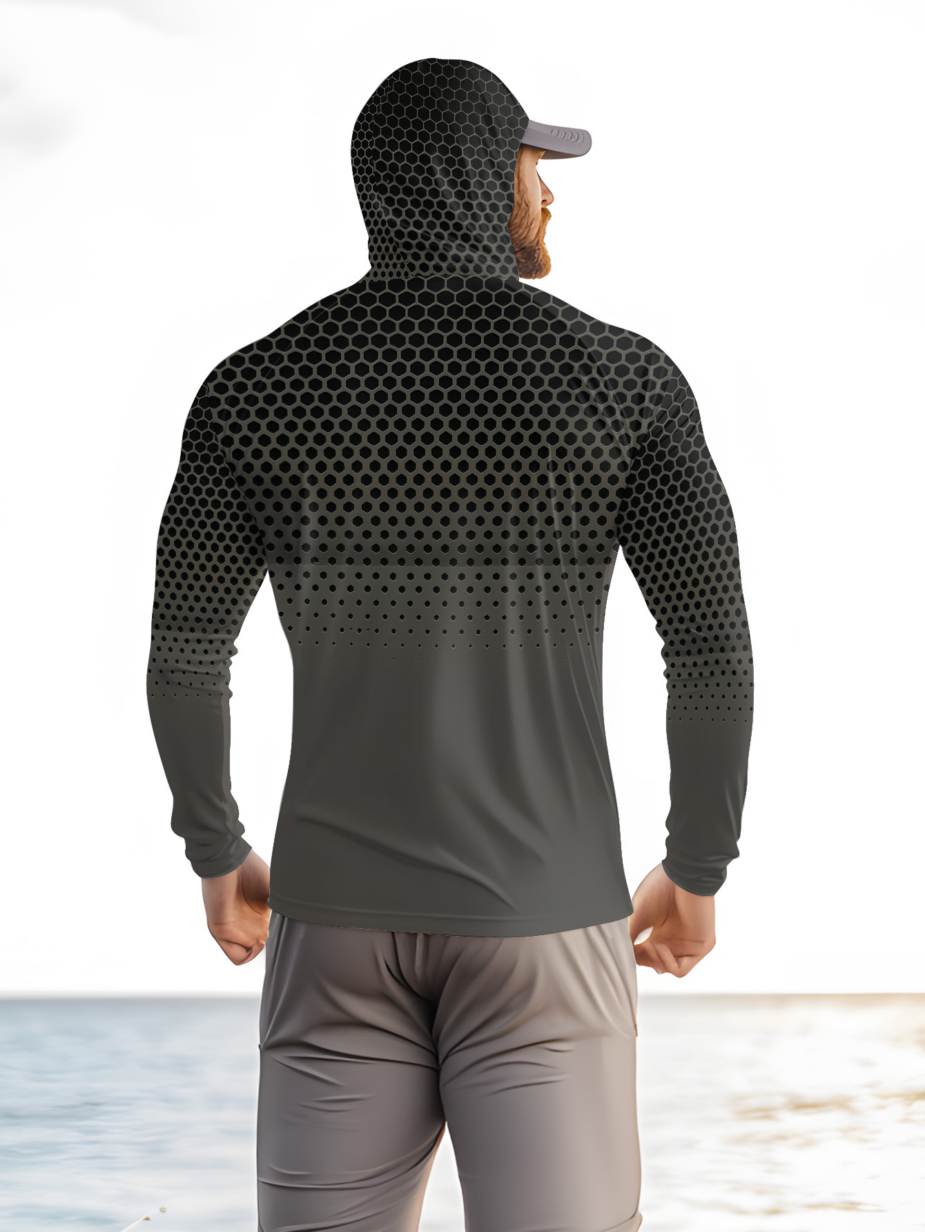 Men Summer UPF50+ Fishing Hood - Fishing Hoodie 评论和价格