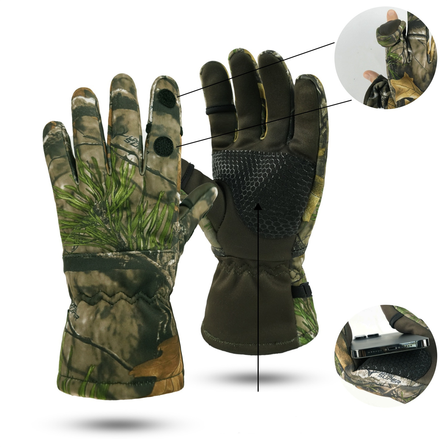 Outdoor Bionic Hunting Camoufl - Fishing Gloves 评论和价格